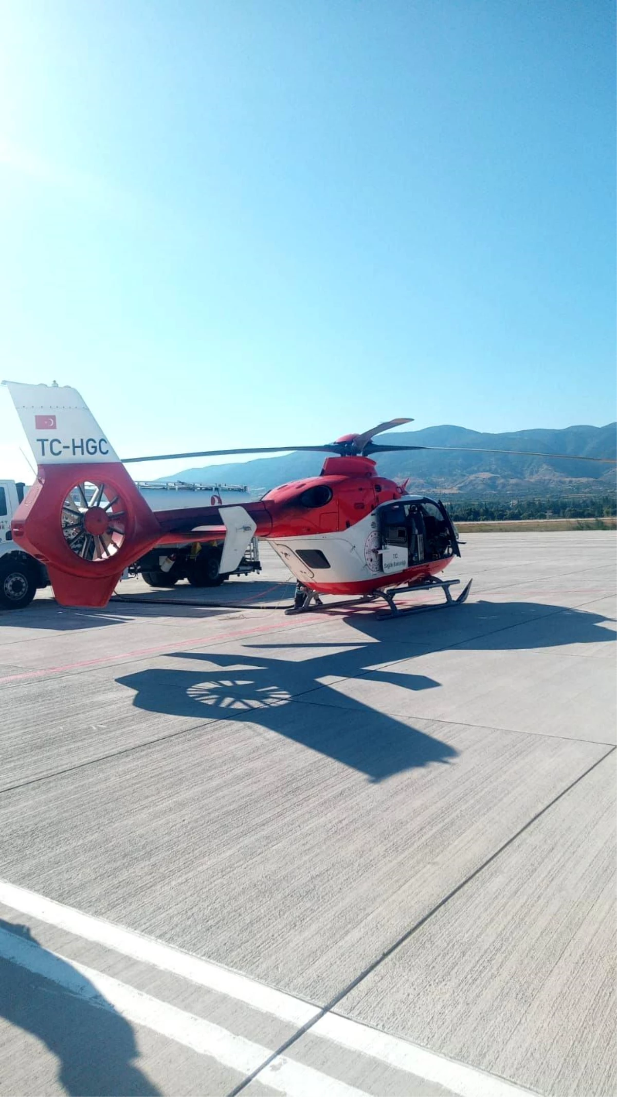 Tokat’ta doğuştan kalp rahatsızlığı olan yenidoğan bebek için ambulans helikopter havalandı